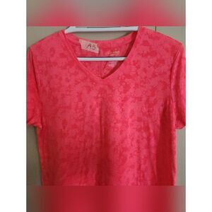 A5 Tek Gear Essential Gear Women's V-Neck Short Sleeve Athletic T-shirt-Coral